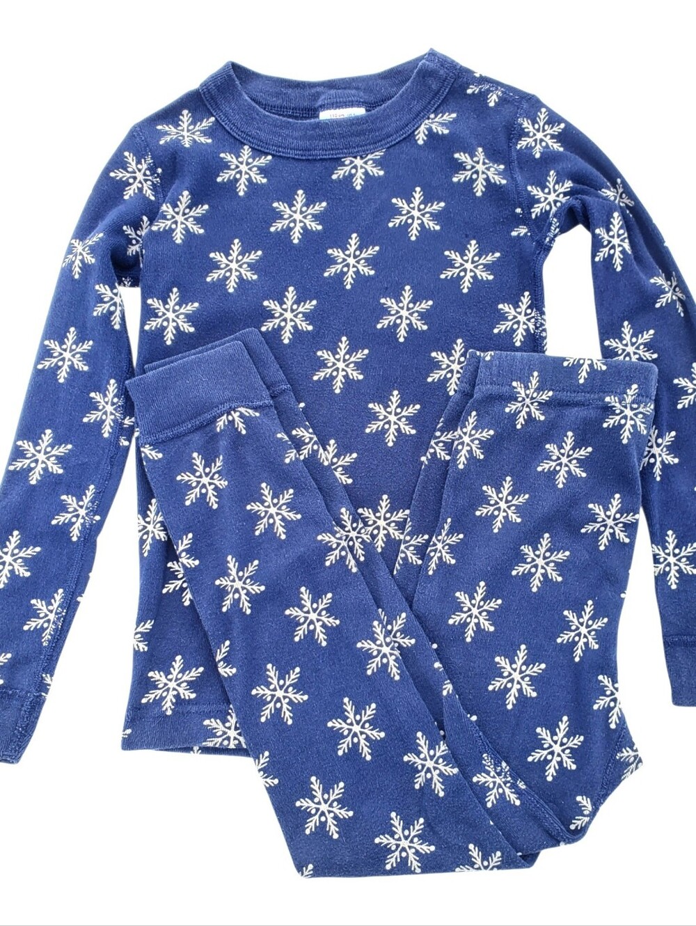 Hanna Andersson Long John Pajama Set Snowflake Kids Size 5